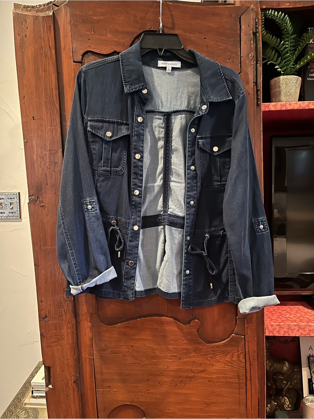 Workshop Republic Clothing Dark Blue Denim Utility Jacket